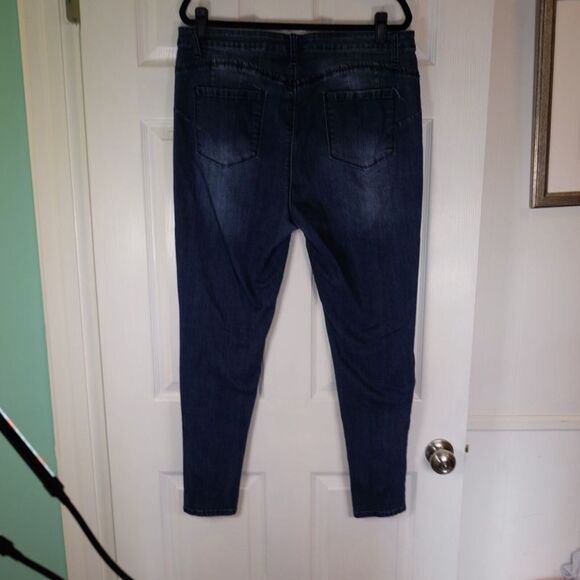 Hybrid Company Distressed Skinny Jeans Size 18 High Rise Stretch Denim - Picture 2 of 6